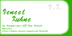 vencel kuhne business card